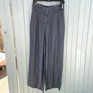 Wide leg denim pants